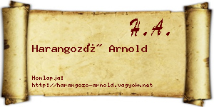 Harangozó Arnold névjegykártya