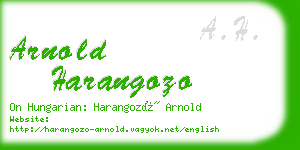 arnold harangozo business card